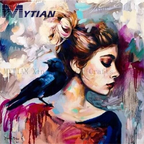 5D DIY Diamond Painting Beautiful Woman Mosaic Rhinestones Wall Stickers 3D Full Drill Portrait Paint By Number Home Decoration