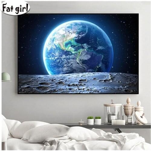New Diamond Painting 5D Round Square Earth planet landscape Embroidery Mosaic packing Diamond cross stitch handmade hobby kits