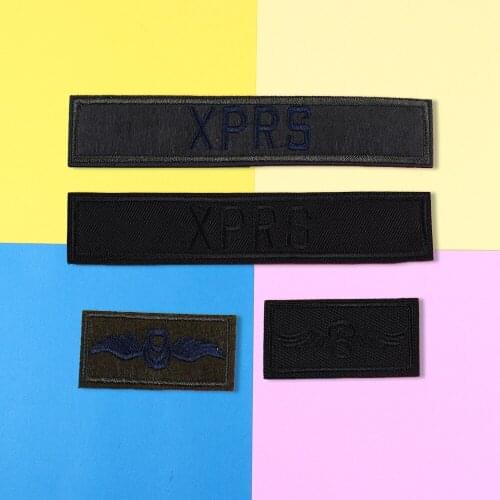 Punk style Black letter bar Embroidery Patches for Clothing Iron on Clothes Biker Motorcycle Applique Badge Stripe Sticker