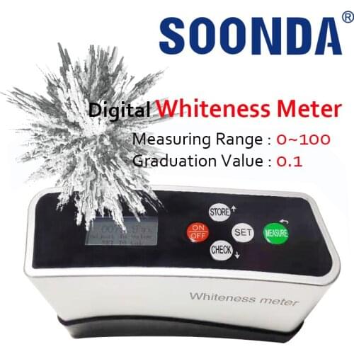0.1 Value Digital Whiteness Meter Whiteness Measure 0~100 For Powder Fiber, Paper, Ceramic Tiles,Skin Whiteness Detection Tester