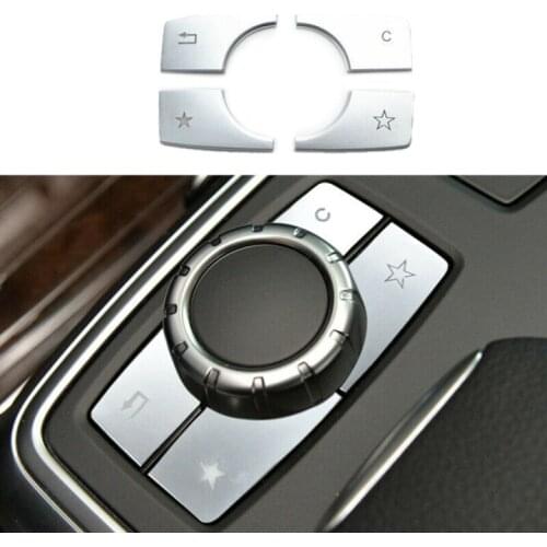 Car Multimedia Buttons Cover Decorative For Mercedes Benz ML GL W166 X166 2012-2015 Parts Plastic Replacement Replaces Sequins