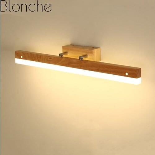 Modern Led Mirror Light 9W 14W AC90-260V LED Wood Wall Lamps Nordic Bathroom Makeup Mirror Light Fixture