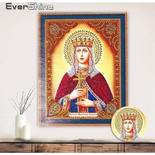 EverShine 5D Diamond Painting Special Shape Diamond Embroidery Virgin Mary 5D Partial Round Diamond Painting Religion Icon