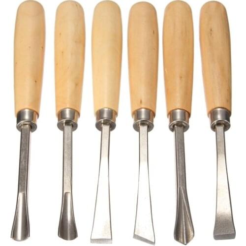 Facas Gouge Chisel Faca Promotion Limited Chisel Gouge 6pcs Graver Woodcaving Knife Woodworking Root Wood Caving Tool
