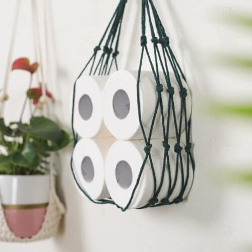 Cotton Woven Magazine Rack Wall Hanging Pocket Holder Basket For Books Newspapers Notebook Toilet Paper Home Storage