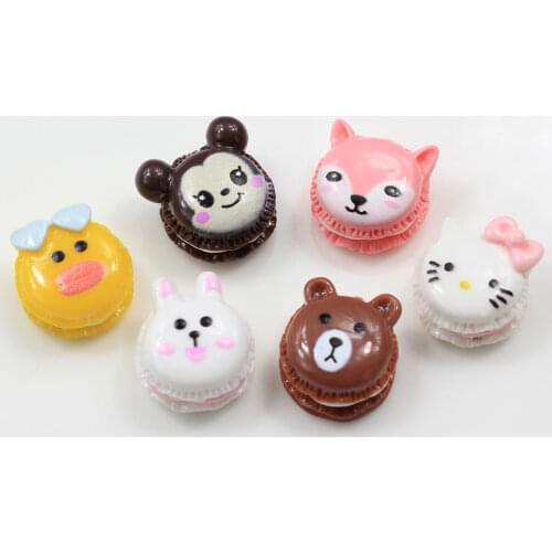 100/50pcs Cute Hamburger Bear Rabbit Chick Resin Flatback Resin Cabochons For Art Supply Decoration Charm Craft