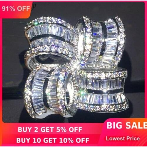 Choucong Luxury Lady Flower Promise Ring 925 Sterling Silver AAAAA cz Party Wedding Band Rings For Women Bridal Finger Jewelry