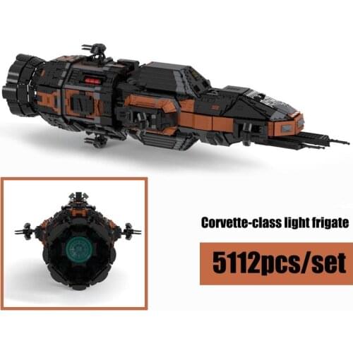 Space Expanse ECF-270 MCRN Tachi Rocinante Corvette-class Light Frigate MOC-46313 Building Blocks Buildmoc Bricks Toys Kids Gift
