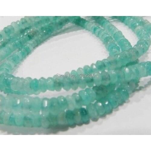 Beautiful Blue chalcedony faceted 2x4mm abacus shaped loose beads 15 inch DIY stone best selling women fashion jewelry