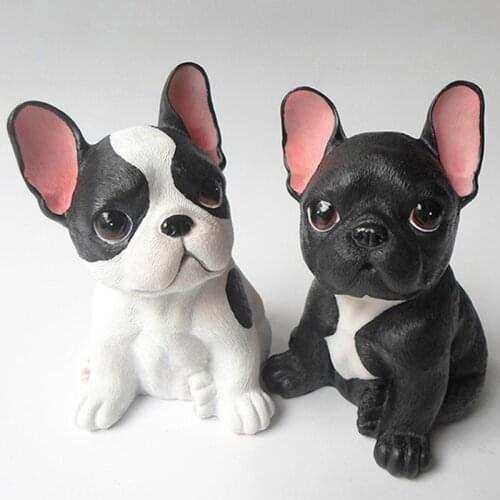 Creative French bulldog figurine home decoration car interior Ornament resin Animal sculpture crafts desktop decor birthday gift