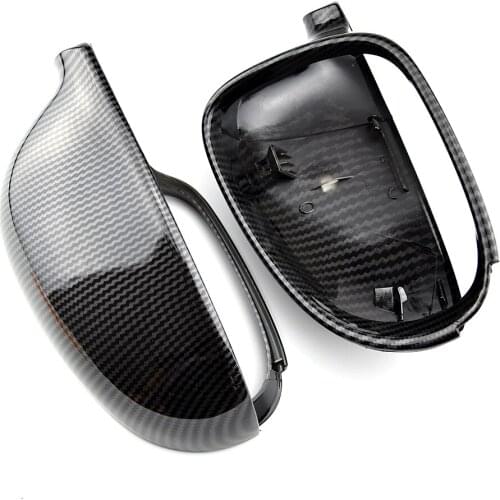 2pcs For VW Golf MK5 GTI Jetta 5 (Glossy Black ) Carbon Fiber Passat B6 B5.5 Side Wing Mirror Covers Caps Sharan Plus Vari