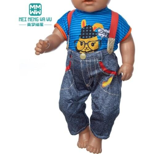 Doll Clothes Fit 17 Inch 43cm Toys Baby New Born doll accessories Cartoon strap set