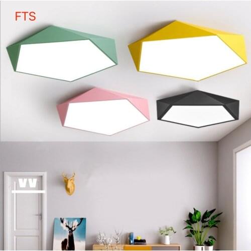 Nordic LED ceiling light geometric macaron bedroom lighting creative color household childrens room bedroom lamps