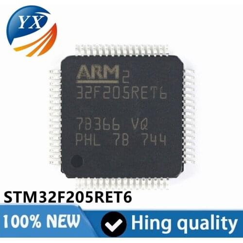 Original authentic STM32F205RET6 LQFP-64 ARM Cortex-M3 32-bit microcontroller MCU 120MHz/512KB Flash RAM: 132KB
