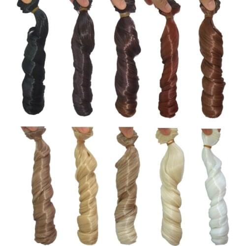 Model choose 1 pieces 15cm*100CM curl brown falxen golden black khaki natural color BJD Doll Wigs hair for 1/3 1/4 BJD diy