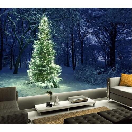Custom 3d mural,Christmas tree Fairy lights Nature papel de parede,hotel restaurant living room sofa TV wall bedroom wallpaper