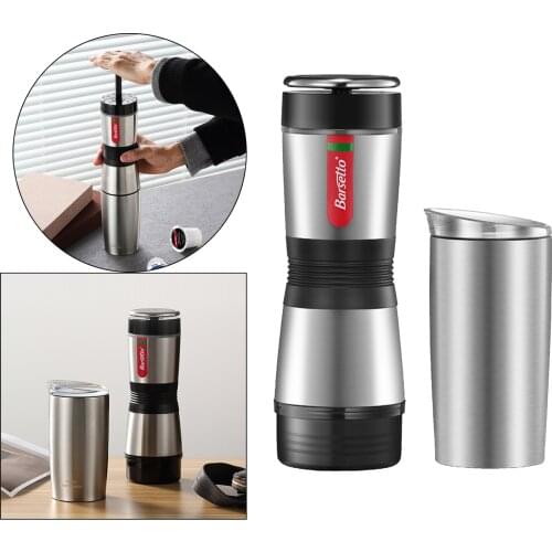 Portable Espresso Machine Travel Coffee Maker Compatible with Capsule & Espresso Ground Coffee | Manually Operated | with Cup