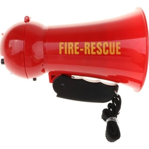 Pretend Play Kids Firefighter Megaphone Fireman Bullhorn with Siren Sound, Handheld Mic Toy