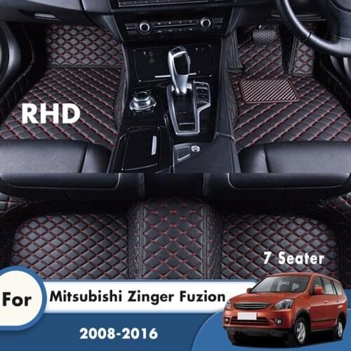 RHD Custom Car Floor Mats For Mitsubishi Zinger Fuzion 2016 2015 2014 2013 2012 2011 2010 2009 2008 7 Seater Car Styling Carpets