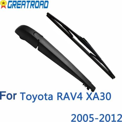 Wiper 12" Rear Wiper Blade & Arm Set Kit For Toyota RAV4 XA30 2005-2012 Windshield Windscreen Rear Window
