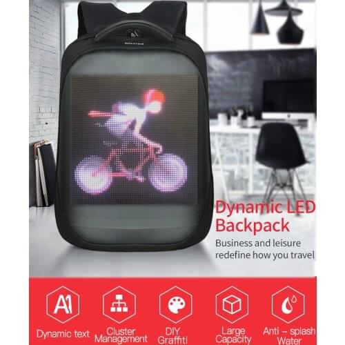 Mesh wifi pixel backpack with led backpack with screen smart back pack led mochila con led 15.6 inch laptop backpack women