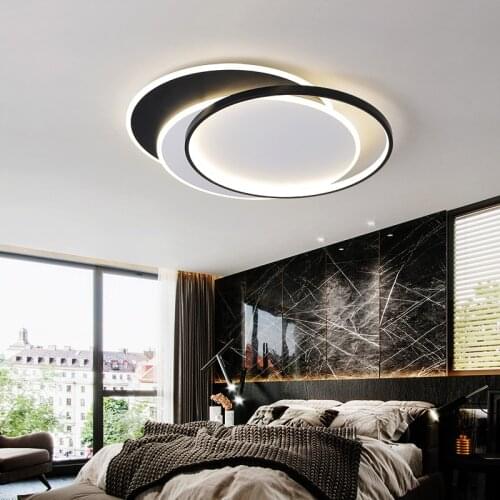 Led Modern Ceiling Lamp for Bedroom Kitchen Dining Living Room Foyer with Remote Control Round Acrylic Overhead Hanging Lighting