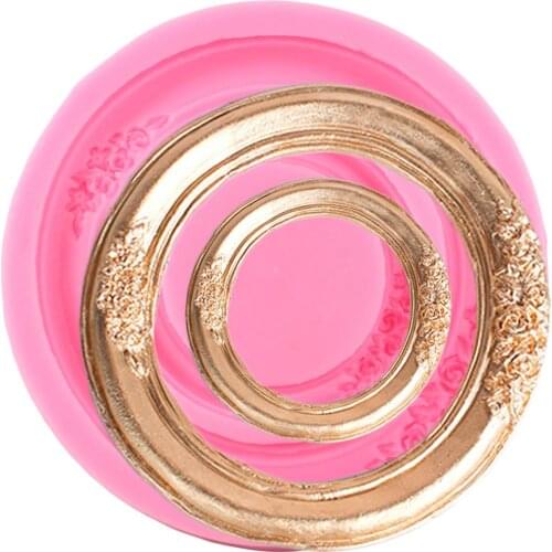 Vintage Garland Round Frame Silicone Molds Cake Border Fondant Mold Cake Decorating Tools Candy Clay Chocolate Gumpaste Moulds