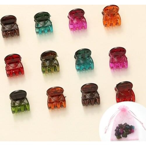 12pcs/set Hair Clip Small Bright Styling Tool Hair Claw Girls Plastic Mini Hairpin Hair Clip For Women Headband Hair Accessories