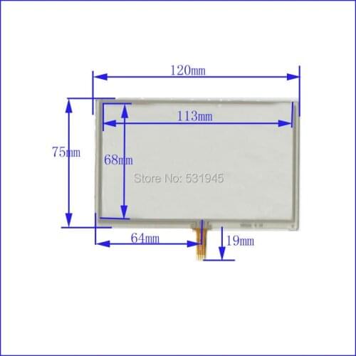 ZhiYuSun New 5 Inch Touch Screen 120mm*75mm for 5GPS GLASS 120*75 for tble compatible XWT625 for gps touch