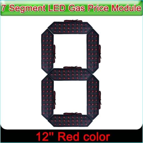 12" Red Color Digita Numbers Module LED Display Signs Advertising Board, 7 Segment LED Gas Price Module