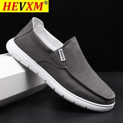 2021 Fashion Slip-on Mens Canvas Shoes Breathable Lightweight Comfortable Men Shoes Summer Mens Casual Shoes Lazy Flat Shoes