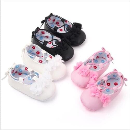 2020 New Baby shoes Lovely Flower Infant Spring Autumn Girls First Walkers Soft Bottom Non-slip Newborn Crib Shoes