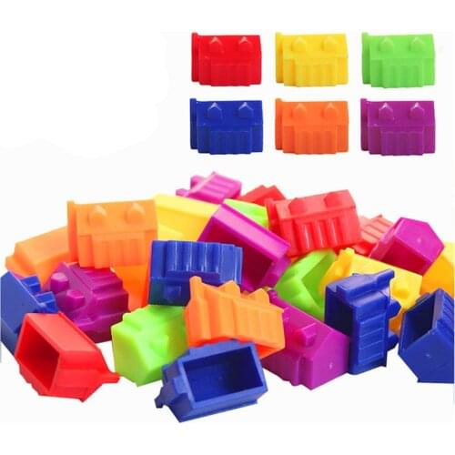 60Pcs/set 20*10*14mm New Plastic Chess Piece House Hotel Game Chess For Board Game Accessories