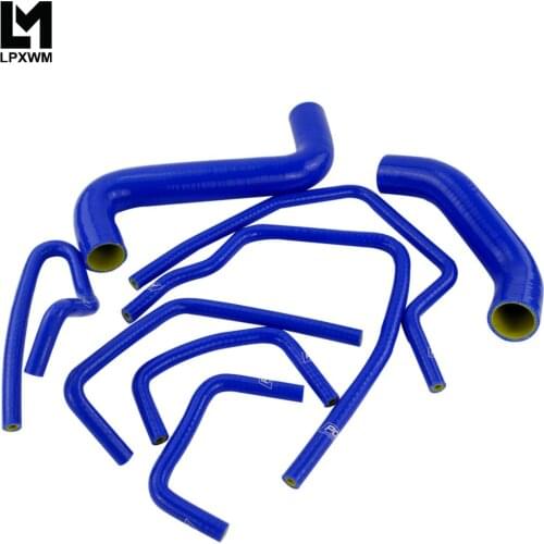 9 PCS Silicone Radiator Turbo Intercooler Hose Kit For 02-07 Subaru Impreza WRX/STi GDA/GDB EJ20 Blue & Yellow LX1803C