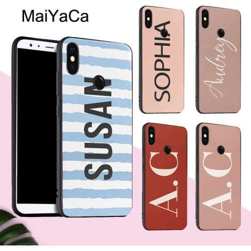 Large INITIALS PERSONALISED Pastel Peach For POCO X3 F2 Pro Case For Redmi Note 9 Pro 7 8T 9S 9A 9C For Mi Note 10 Lite 9T Pro