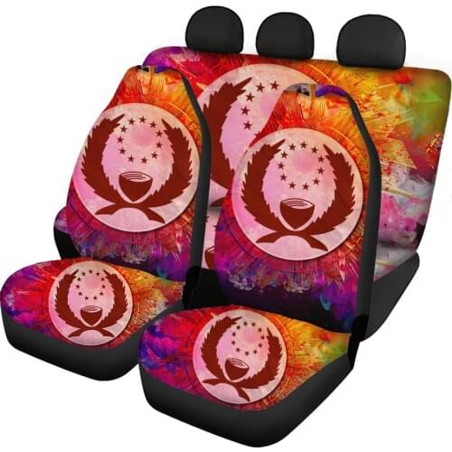 HUGSIDEA Car Seat Cover Universal Car Accessories No Slip Auto Truck SUV Seat Cover Blue Polynesian Floral Design