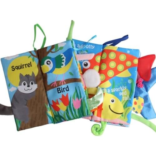 Baby Touch 3D Animal Tail Cloth Book Marine Newborn Early Education Toys for 0-36 Months Kids Washable Quietly Learning Books