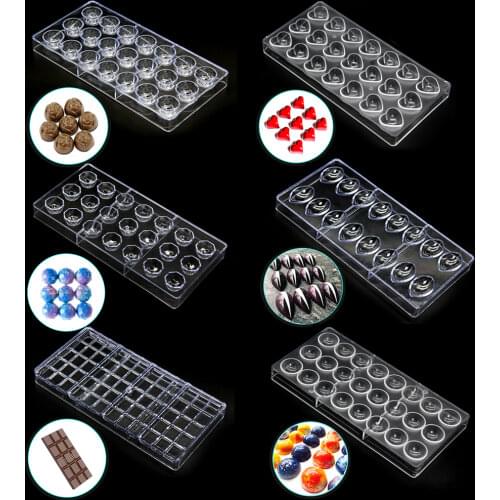 New Arrival Clear Hard Chocolate Mold Maker PC Polycarbonate DIY 21 Diamond Candy Mold Mould Bakeware Wholesale Free Shipping