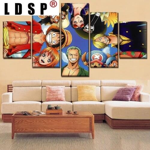 LDSP 5 Panels Canvas Paintings Abstract Posters Prints Anime Roles Wall Art Pictures Home Decor Living Room Unframed