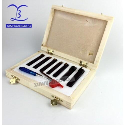 10mm 7pcs/set indexable carbide turning tool set with insert for CNC machine Titanium tool holder