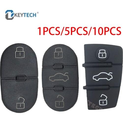 OkeyTech 1/5/10PCS Key Pad For Audi 2/3 Buttons Flip Folding Remote Car Key Shell Rubber Pad For Audi A3 A4 A5 A6 A8 Q5 Q7 TT