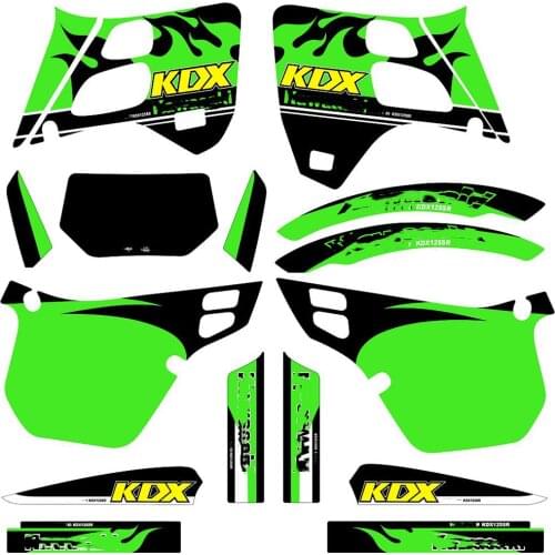 Motorcycle full set of 3M graphics stickers decals kits For Kawasaki KDX125 KDX125SR KDX 125 For Kawasaki 125 KDX