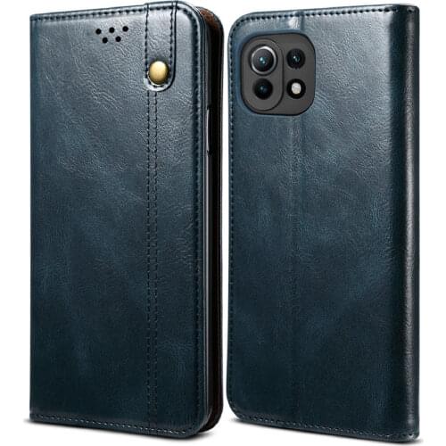 PU Leather Card Slot Texture Business Wallet Skin for Xiaomi Mi 11 Lite 5G 2021 Flip Case Magnet Book Cover Funda Mi11 Light 4G