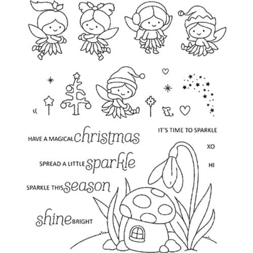 Christmas fairy Transparent Clear Silicone Stamp/Seal for DIY scrapbooking/photo album Decorative clear stamp sheets A2108