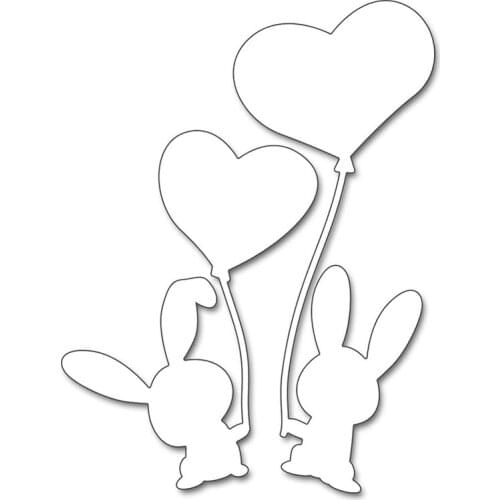 Heart Easter Rabbit Lover Metal Cutting Dies Stencil for DIY Scrapbooking Embossing Decoration Paper Card Craft Die New 2019