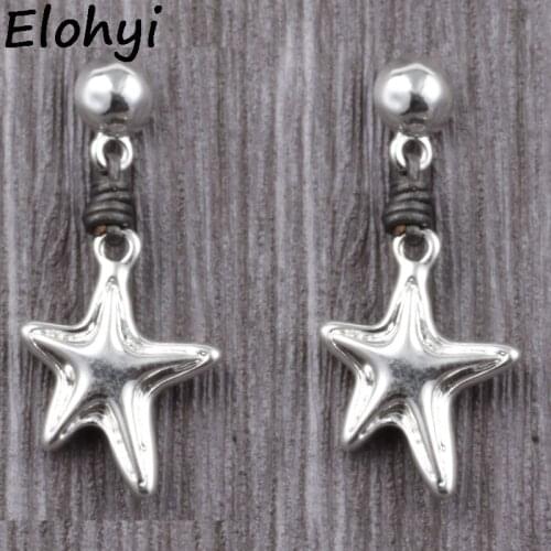 ELOHYI Women Boho Handmade Leather Knot Pentagram Statement Earring Jewelry Wholesale For Girls For Women Gift Free Shipping