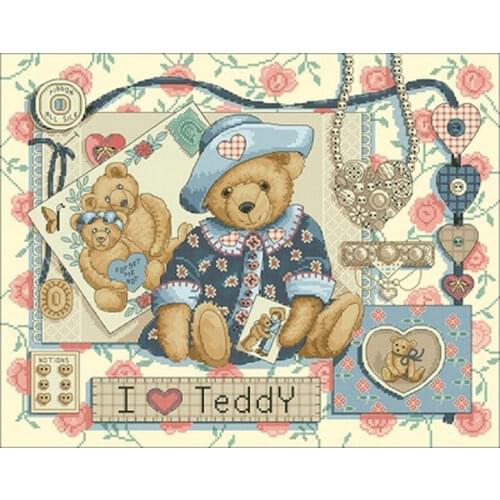 Pirate bear patterns counted 11CT 14CT Cross Stitch Sets DIY Chinese Cross-stitch Kits Embroidery Needlework