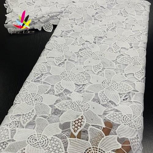 Cord Lace Dress Styles Aso Ebi Guipure Fabric Cotton Chemical Water Soluble Guipure Stones Rhinestone High Quality 2020 Style