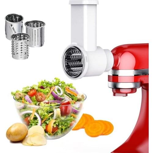 Slicer Shredder Attachments, Fresh Prep Vegetable Slicer For Kitchenaid Stand Mixer, Salad Maker With Cleaning Brush