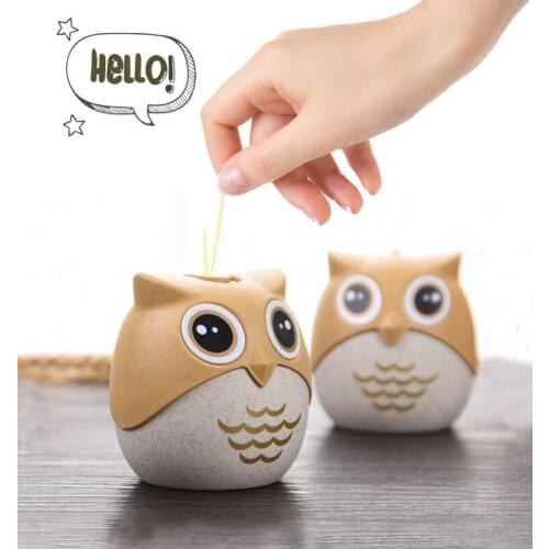 Cute Owl Shape Toothpick Box Activity Switch Design Detachable Toothpick Dispenser Dining Table Decoration Toothpick Organizer